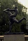 Fathers Paintings - Father and Son Playing by Gustav Vigeland